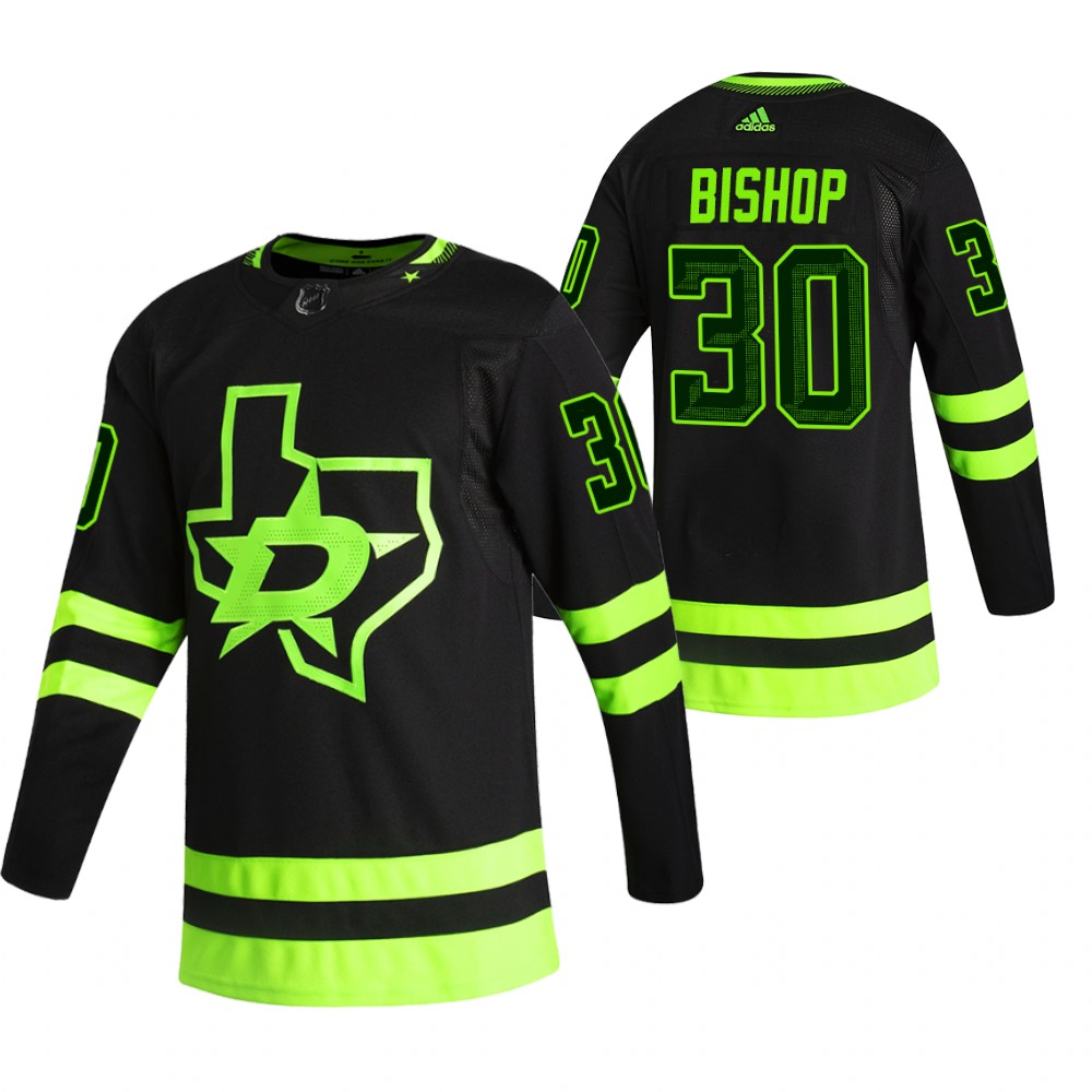 2021 Adidias Dallas Stars #30 Ben Bishop Black Men Reverse Retro Alternate NHL Jersey